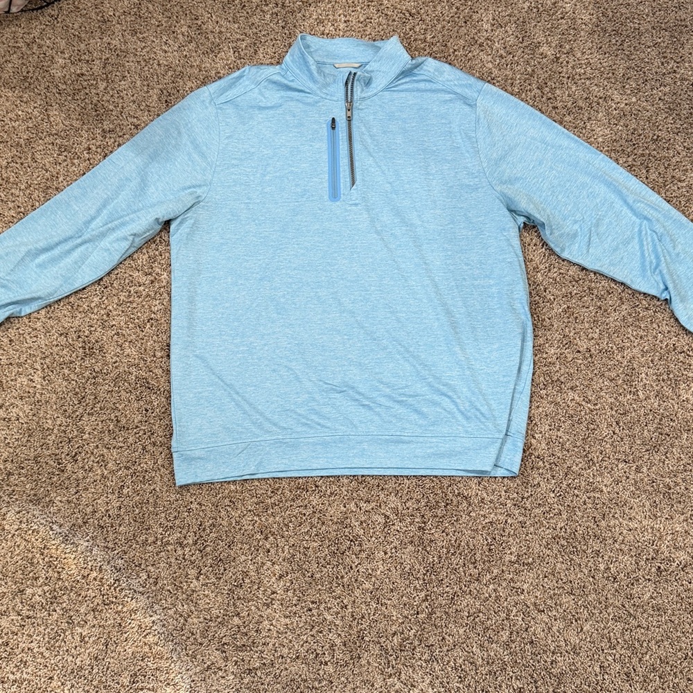 Cutter & Buck Blue 1/4 Zip Sweater with Stand-Up Collar XL